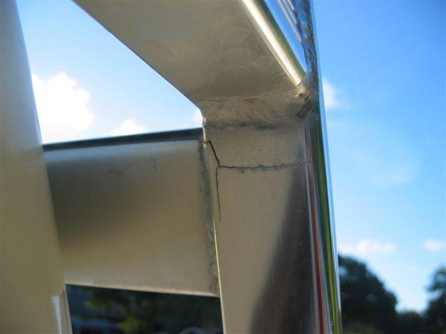 Crack #4 in Aluminum T-Top Tubing Near Weld