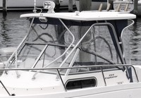 Aquasport® 225 Explorer Hard-Top-Aft-Drop-Curtain-OEM-T2™ Factory AFT DROP CURTAIN to floor with Eisenglass window(s) and Zipper Access for boat with Factory Hard-Top, OEM (Original Equipment Manufacturer)