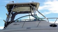 Photo of Aquasport 275 Explorer, 2002: Hard-Top, Front Connector, Side Curtains, Aft-Drop-Curtains, viewed from Starboard Side 
