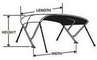 Bimini-Top-Sunbrella-Stainless-Carver™Carver(r) fully assembled, folding Sunbrella(r) or Outdura(r) Acrylic Bimini Top with stainless steel round-tube frame/fittings/hardware, straps and matching storage boot. Carver(r) has over 30 years of experience building Bimini-Tops and Boat-Covers.