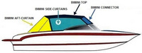 Bimini-Aft-Curtain-OEM-T5™Factory Bimini AFT CURTAIN with Eisenglass window(s) for Bimini-Top (not included) angles back to Transom area (not vertical), OEM (Original Equipment Manufacturer)