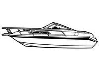 Boat-Cover-CSF-Model™Carver(r) 762xx series Styled-To Fit(tm) boat cover (for High Profile Cabin Cruiser with Windshield and Bow Rails (up to 24 inch);  I/O or I/B) provides a GUARANTEED Fit
