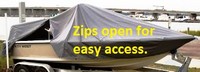 Boat-Cover-LCC™Custom (tight) fit, non-trailerable Laportes(r) boat cover available in (4) Elite(tm) 9oz./sq.yd. polyester marine fabrics color choices made in Charleston SC (See our TTopCover(tm) if you have a T-Top) (click for full-size picture) Boat-Cover-LCC™Custom (tight) fit, non-trailerable Laportes(r) boat cover available in (4) Elite(tm) 9oz./sq.yd. polyester marine fabrics color choices made in Charleston SC (See our TTopCover(tm) if you have a T-Top)