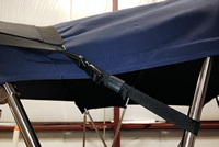 Boat-Shade-Kit-Bimini™BIMINI (or Sunshade) Top Shade Extension Kit, 6-8 foot Wide x 5-7 foot Long coverage (= 30-56 square feet), 6ft W x 5ft L unstretched for any boat with a Bimini, Convertible or Sunshade Top and a beam up to 10-foot with 2 Rod Holders on the gunwales at the rear of the boat. Provides coverage from the Top to the back of the cockpit area (click for full-size picture) Boat-Shade-Kit-Bimini™BIMINI (or Sunshade) Top Shade Extension Kit, 6-8 foot Wide x 5-7 foot Long coverage (= 30-56 square feet), 6ft W x 5ft L unstretched for any boat with a Bimini, Convertible or Sunshade Top and a beam up to 10-foot with 2 Rod Holders on the gunwales at the rear of the boat. Provides coverage from the Top to the back of the cockpit area