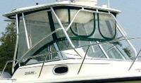 Photo of Boston Whaler Conquest 21, 1998: Hard-Top, Front Visor, Side Curtains, viewed from Starboard Front 