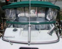 Boston Whaler® Conquest 21 Bimini-Top-Canvas-Frame-Boot-Zippered-OEM-G2™ Factory BIMINI-TOP CANVAS, FRAME and BOOT (with Zippers for OEM front Visor and Curtains, not included) and Mounting Hardware, OEM (Original Equipment Manufacturer)