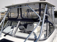 Boston Whaler® Conquest 23 Hard-Top-Visor-OEM-G2™ Factory Hard-Top VISOR Front Eisenglass Window Set (1, 2 or 3 front panels) fits Factory Hard-Top, with zippers for OEM Side Curtains (not included), OEM (Original Equipment Manufacturer)
