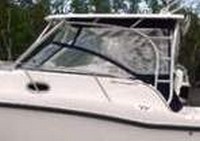 Photo of Boston Whaler Conquest 285, 2006: Hard-Top, Front Connector, Side Curtains, Aft-Drop-Curtain, viewed from Port Side 