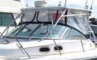 Boston Whaler® Conquest 28 Hard-Top-Visor-OEM-G2™ Factory Hard-Top VISOR Front Eisenglass Window Set (1, 2 or 3 front panels) fits Factory Hard-Top, with zippers for OEM Side Curtains (not included), OEM (Original Equipment Manufacturer)