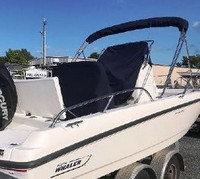 Photo of Boston Whaler Dauntless 210, 2017 BiminiTop Console-Cover No T-Top Reversible Pilot Seat Cover, viewed from Starboard Rear 