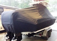 Photo of Boston Whaler Dauntless 270 20xx TTopCover™ T-Top boat cover, viewed from Starboard Rear 