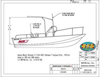 Photo of Boston Whaler Montauk 17 19xx Montauk T-Topless™ Folding T-Top (MT2) Raised Drawing 