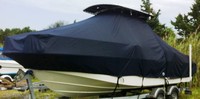 Photo of Boston Whaler Montauk 210 20xx TTopCover™ T-Top boat cover, viewed from Port Front 