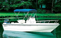 Photo of Boston Whaler Nantucket 190, 2004: Bimini Top, viewed from Starboard Front 