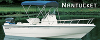 Boston Whaler® Nantucket 190 Bimini-Top-Canvas-Frame-NO-Zippers-OEM-G4™ Factory BIMINI TOP CANVAS on FRAME without Zippers, with Mounting Hardware, OEM (Original Equipment Manufacturer)