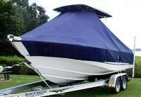 Boston Whaler® Outrage 210 T-Top-Boat-Cover-Sunbrella-1399™ Custom fit TTopCover(tm) (Sunbrella(r) 9.25oz./sq.yd. solution dyed acrylic fabric) attaches beneath factory installed T-Top or Hard-Top to cover entire boat and motor(s)