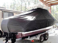 Photo of Boston Whaler Outrage 250 20xx TTopCover™ T-Top boat cover, viewed from Starboard Rear 