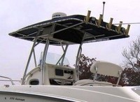 Photo of Boston Whaler Outrage 270, 2004: Factory OEM Sunbrella T-Top, viewed from Port Rear 