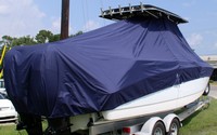 Boston Whaler® Outrage 270 T-Top-Boat-Cover-Elite-1849™ Custom fit TTopCover(tm) (Elite(r) Top Notch(tm) 9oz./sq.yd. fabric) attaches beneath factory installed T-Top or Hard-Top to cover boat and motors