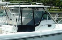 Photo of Boston Whaler Outrage 28, 2000: Hard-Top Enclosure Curtains Visor, viewed from Starboard Rear 