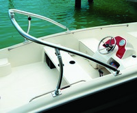 Photo of Boston Whaler Super Sport 170, 2017 optional Ski Tow Arch, viewed from Starboard Rear, Above (Factory OEM website photo) 