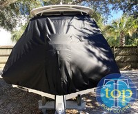 Boston Whaler® Vantage 230 Hard-Top T-Top-Boat-Cover-Sunbrella-1999™ Custom fit TTopCover(tm) (Sunbrella(r) 9.25oz./sq.yd. solution dyed acrylic fabric) attaches beneath factory installed T-Top or Hard-Top to cover entire boat and motor(s)