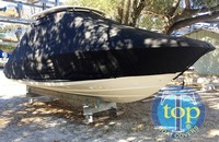 Photo of Boston Whaler Vantage 230 Hard-Top 20xx TTopCover™ T-Top boat cover, viewed from Starboard Front 