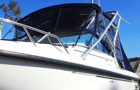 Photo of Boston Whaler Ventura 180, 2003: Bimini Top, Front Visor, Side Curtains, Aft Curtain, viewed from Port Front 