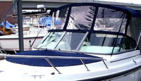 Boston Whaler® Ventura 210 Bimini-Visor-OEM-G2.5™ Factory Front VISOR Eisenglass Window Set (typ. 3 front panels, but 1 or 2 on some boats) zips between front of OEM Bimini-Top (not included) and Windshield (NO Side-Curtains, sold separately), OEM (Original Equipment Manufacturer)