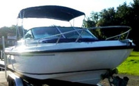 Photo of Boston Whaler Ventura 21, 2000: Bimini Top, Bow Cover Cockpit Cover, viewed from Starboard Front 