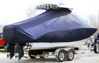Cape Horn® 24XS T-Top-Boat-Cover-Sunbrella-1699™ Custom fit TTopCover(tm) (Sunbrella(r) 9.25oz./sq.yd. solution dyed acrylic fabric) attaches beneath factory installed T-Top or Hard-Top to cover entire boat and motor(s)
