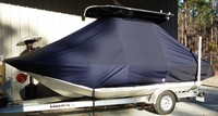 Carolina Skiff® 198 DLV T-Top-Boat-Cover-Elite-949™ Custom fit TTopCover(tm) (Elite(r) Top Notch(tm) 9oz./sq.yd. fabric) attaches beneath factory installed T-Top or Hard-Top to cover boat and motors