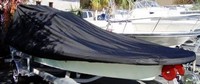 Flats-Boat-and-Poling-Platform-Cover-V-Bow-71317NA™Carver p/n 71317NA Cover for V-Bow Flats-Boat with Poling Platform with CENTERLINE LENGTH = 17-ft,6-in , BEAM = 85 inches wide, Max. Console-Height of 30 inches above Floor and Poling-Platform up to 45-in High x 41-in Wide x 39-in Deep