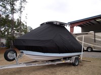 Century® 1800CC T-Top-Boat-Cover-Elite™ Custom fit TTopCover(tm) (Elite(r) Top Notch(tm) 9oz./sq.yd. fabric) attaches beneath factory installed T-Top or Hard-Top to cover boat and motors