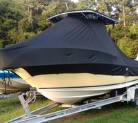 Photo of Century, 2001CC 20xx T-Top Boat-Cover with Bow Rails, viewed from Port Front 