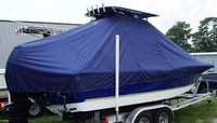 Century® 2300CC T-Top-Boat-Cover-Sunbrella-1499™ Custom fit TTopCover(tm) (Sunbrella(r) 9.25oz./sq.yd. solution dyed acrylic fabric) attaches beneath factory installed T-Top or Hard-Top to cover entire boat and motor(s)