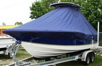 Photo of Century 2300CC 20xx T-Top Boat-Cover, viewed from Port Front 