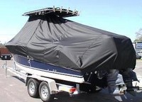 Century® 2400CC T-Top-Boat-Cover-Sunbrella-1699™ Custom fit TTopCover(tm) (Sunbrella(r) 9.25oz./sq.yd. solution dyed acrylic fabric) attaches beneath factory installed T-Top or Hard-Top to cover entire boat and motor(s)