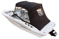 Chaparral® 206 SSI Bimini-Aft-Curtain-OEM-T6™ Factory Bimini AFT CURTAIN with Eisenglass window(s) for Bimini-Top (not included) angles back to Transom area (not vertical), OEM (Original Equipment Manufacturer)
