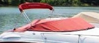 Photo of Chaparral 235 SSI, 2002: Bimini Top in Boot, Cockpit Cover Sunbrella Jockey Red, viewed from Starboard Front 