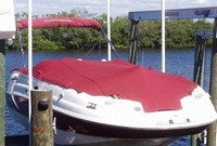 Photo of Chaparral 252 Sunesta, 2005: Bimini Top in Boot, Cockpit Cover, viewed from Starboard Front 