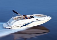 Photo of Chaparral 252 Sunesta, 2007: Bimini Top in Boot (Factory OEM website photo), viewed from Starboard Rear 