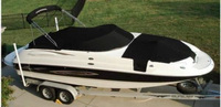 Photo of Chaparral 254 Sunesta, 2004: Bimini in Boot, Cockpit Cover-, Bow Cover, viewed from Starboard Front 