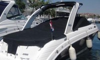 Photo of Chaparral 255 SSI Radar Arch, 2008: Bimini Camper Top, Cockpit Cover, viewed from Starboard Rear 