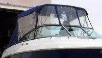 Photo of Chaparral 256 SSI NO Radar Arch, 2007: Bimini Top, Front Conenctor Side Curtains, viewed from Starboard Front 