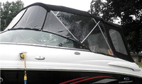 Chaparral® 265 SSI No Arch Camper-Top-Aft-Curtain-OEM-T3™ Factory Camper AFT CURTAIN with clear Eisenglass windows zips to back of OEM Camper Top and Side Curtains (not included) and connects to Transom, OEM (Original Equipment Manufacturer)