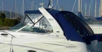 Photo of Chaparral 270 Signature Canvas Under Radar Arch, 2004: Bimini Top, Connector, Side Curtains, Aft Curtain, viewed from Port Side 