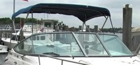 Chaparral® 270 Signature No Arch Bimini-Top-Canvas-Zippered-Seamark-OEM-T5.5™ Factory Bimini CANVAS (no frame) with Zippers for OEM front Connector and Curtains (not included), SeaMark(r) vinyl-lined Sunbrella(r) fabric, OEM (Original Equipment Manufacturer)