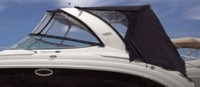 Chaparral® 270 Signature Radar Arch Camper-Top-Aft-Curtain-OEM-T2.5™ Factory Camper AFT CURTAIN with clear Eisenglass windows zips to back of OEM Camper Top and Side Curtains (not included) and connects to Transom, OEM (Original Equipment Manufacturer)