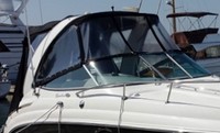 Chaparral® 270 Signature Radar Arch Bimini-Connector-OEM-T5™ Factory Front BIMINI CONNECTOR Eisenglass Window Set (also called Windscreen, typically 3 front panels, but 1 or 2 on some boats) zips between Bimini-Top (not included) and Windshield. (NO Bimini-Top OR Side-Curtains, sold separately), OEM (Original Equipment Manufacturer)